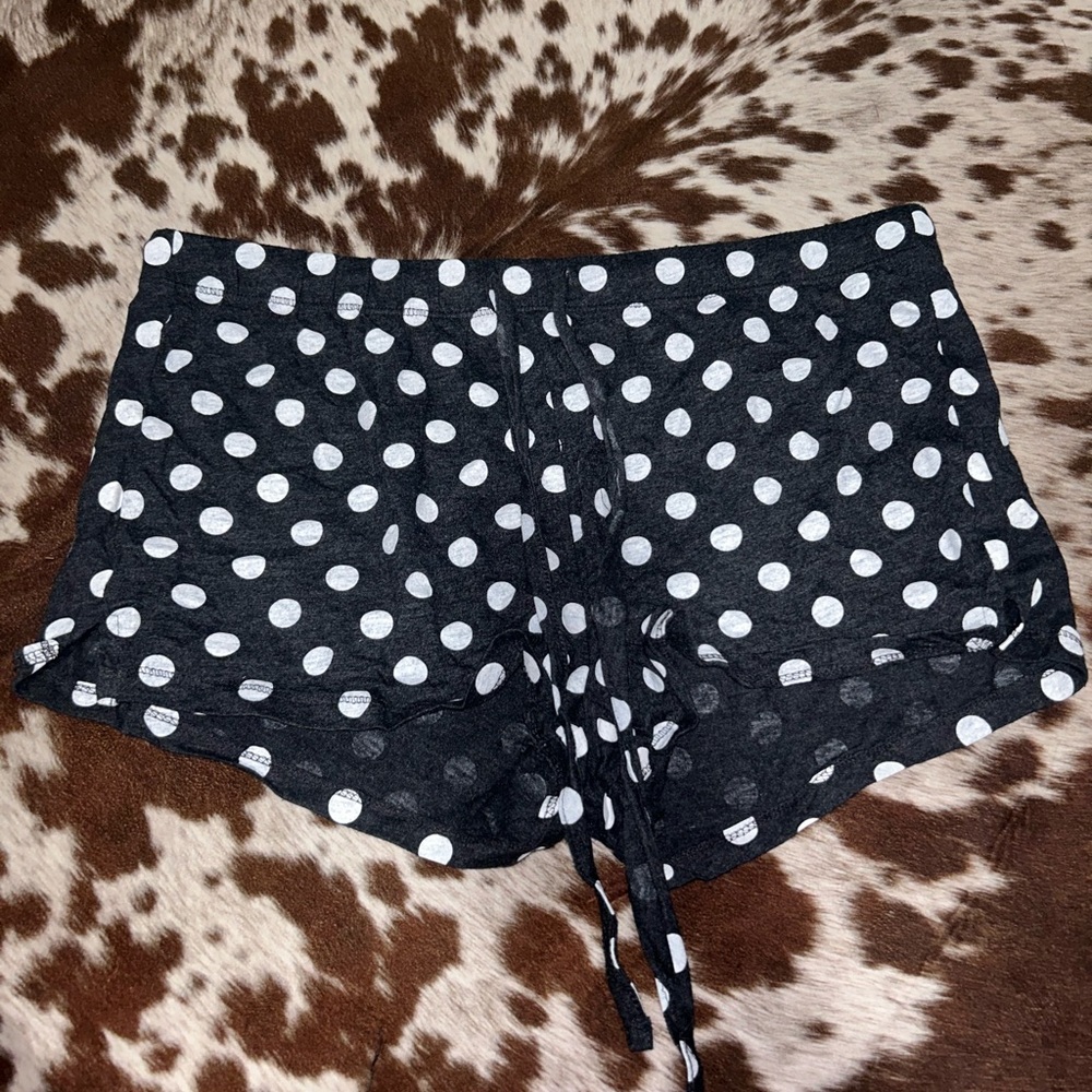 Old Navy medium polkadot black and white sleep shorts